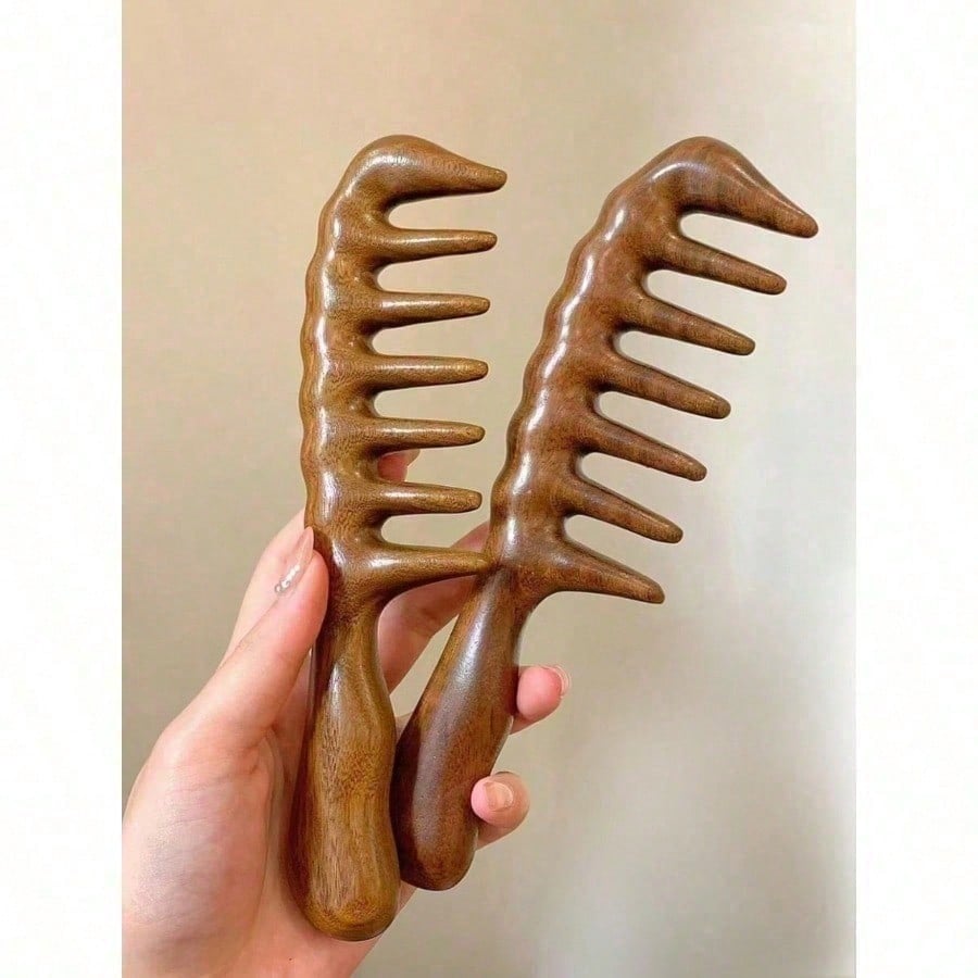 Peine de madera de sándalo nat - Hair Care Wavy Hair reseña y precio